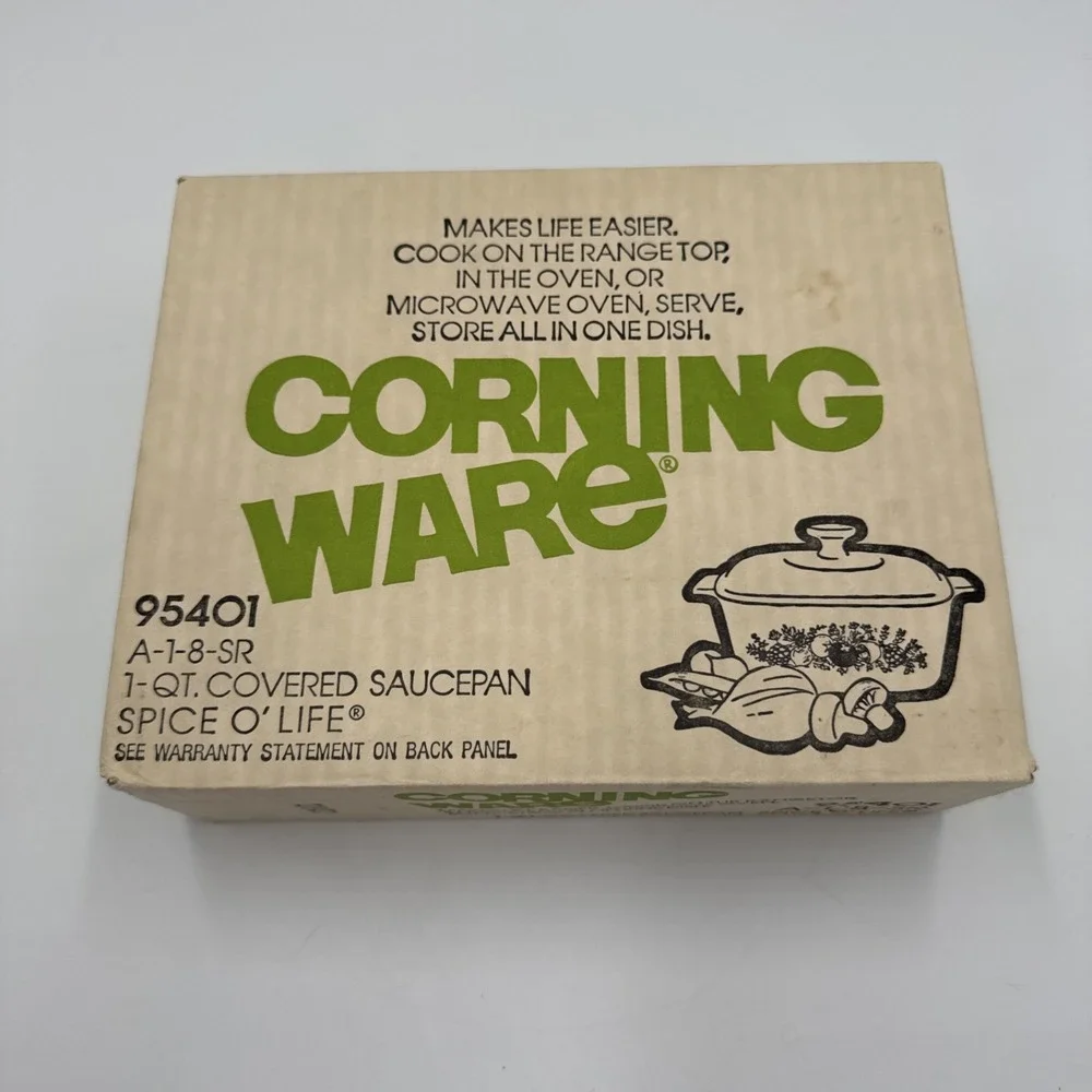 NEW IN BOX VTG Corning Ware Spice O' Life 95401 A-1-8-SR 1 Qt Covered Saucepan